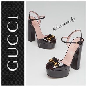 Gucci
Claudie Patent Platform Sandal, Black